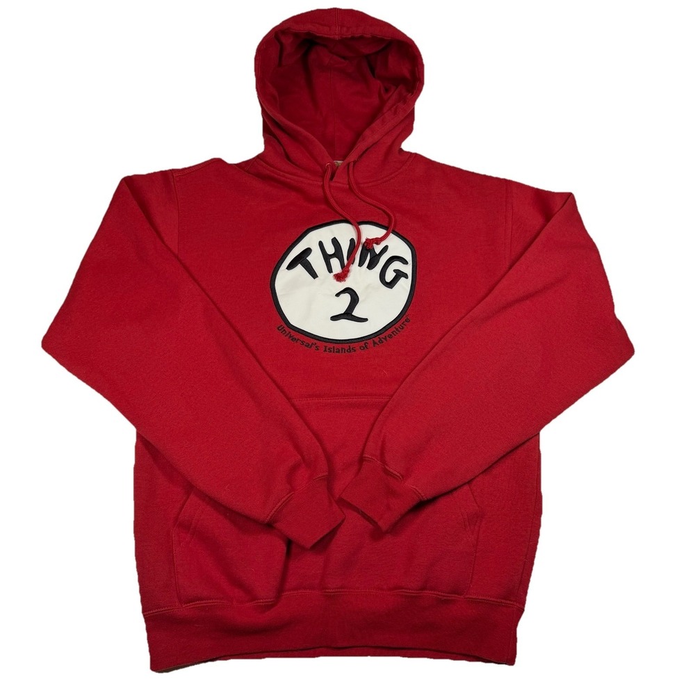 Universal Islands Of Adventure Dr. Seuss Thing‎ 2 Hoodie Men's Small Red GUC